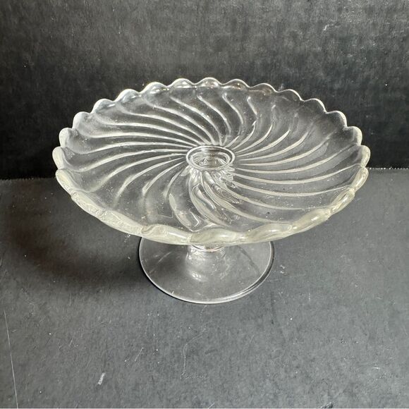 Vintage Spiral Clear Glass Display Stand [Item 0128] - Picture 1 of 4